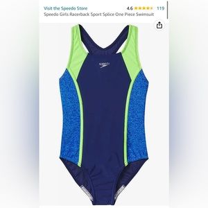 Girl’s Speedo brand racerback sport one piece bathing suit NEW WITH TAGS